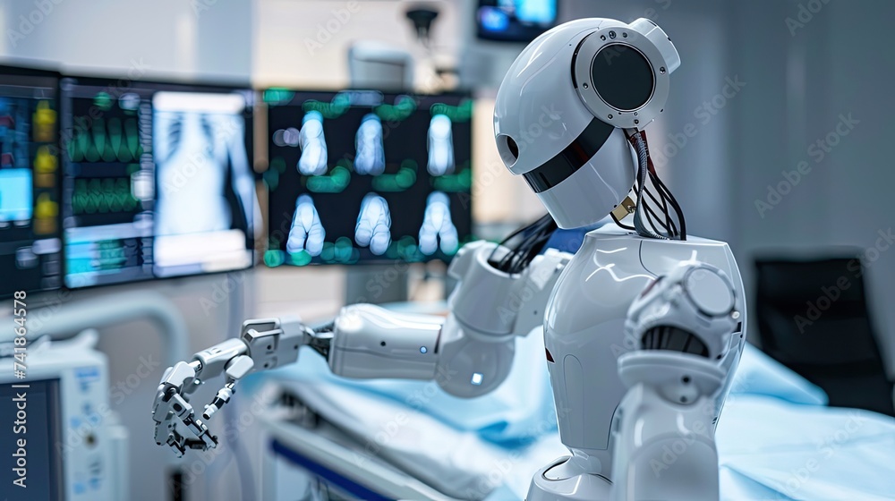 perspective vision and artificial intelligence in healthcare, showcasing the analysis of X-rays or diagnosis of diseases with unprecedented accuracy. perspective vision and artificial intelligence in healthcare, showcasing the analysis of X-rays or diagnosis of diseases with unprecedented accuracy.
