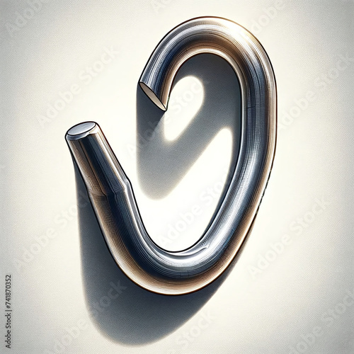 Realistic metal hook illustration emphasizing structure, utility, and strength, suitable for various applications.