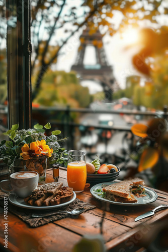 desayuno parisino en una terraza en París