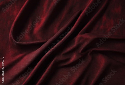 dark red fabric texture background top view banner. red, abstract background luxury cloth or liquid wave or wavy folds of grunge silk texture satin velvet material or luxurious Christmas background