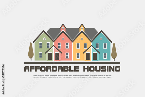 Vector illustration of Affordable housing logo concept.