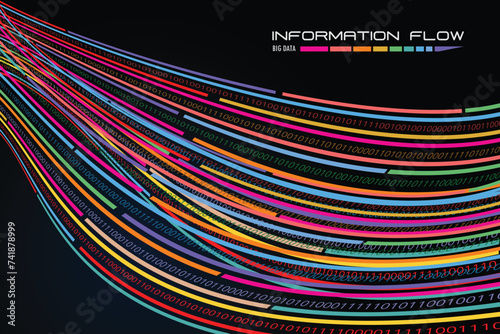 Vector illustration of Big data and information flow concept.