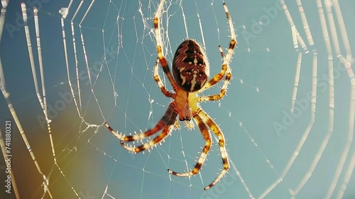 Spider on Web Close Up