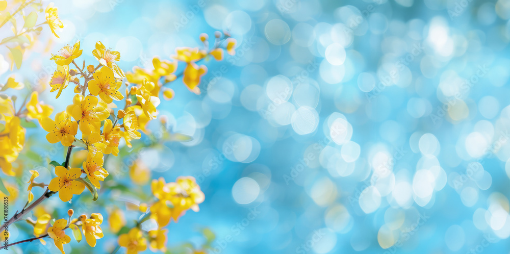 Spring summer white flowers abstract pastel green blue banner. Graphic resource and backdrop for design and advertisement. Copy space Spring summer white flowers abstract pastel green blue banner. Graphic resource and backdrop for design and advertisement. Copy space