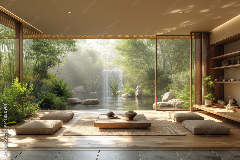 A residence with natural, nontoxic materials in construction, promoting a healthy indoor