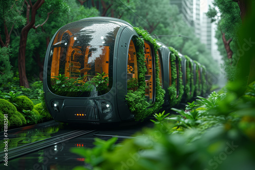 A business committed to reducing carbon emissions by implementing eco-friendly transportation alternatives. Concept of sustainable mobility. Generative Ai.