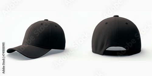 Blank Black Baseball Cap Front and Back View, Black Baseball Cap Isolated on White, Unisex Black Baseball Hat, Blank Black Snapback Hat, Black Baseball Hat, Black Baseball Cap Mockup, easy to cut out 
