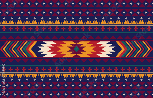 African tribal seamless pattern drawing, Doodle elements symbol, ethnic aztec geometric design. Maya border handycraft with colorful decoration. Vector illustration for ancient print and textile.