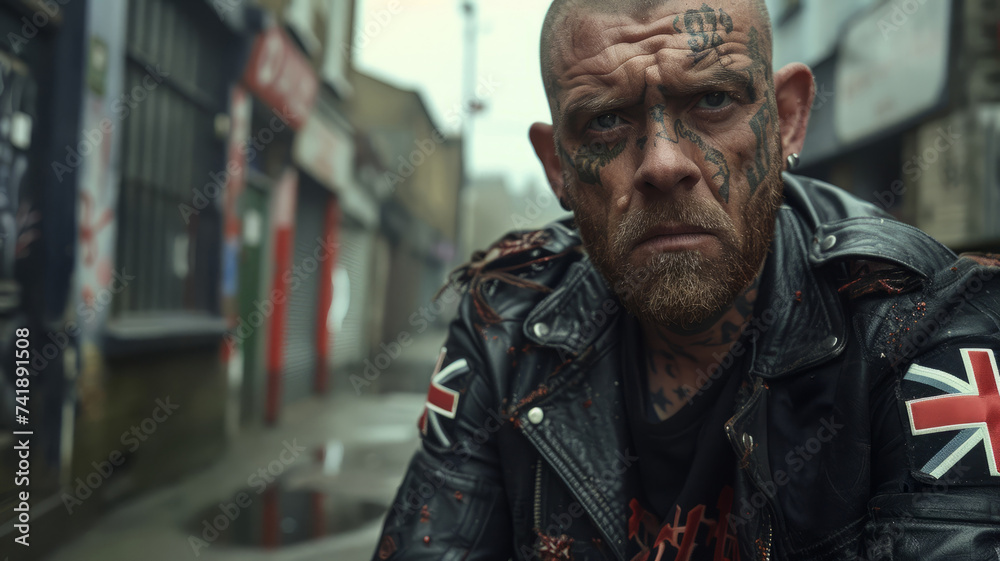 Dangerous man in a leather jacket. Dangerous man in a leather jacket.