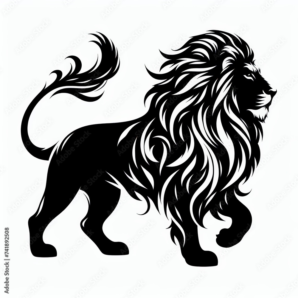 a black and white lion a black and white lion