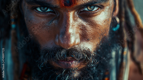 Man Indian believer, yogi, pundit, krishnaid.