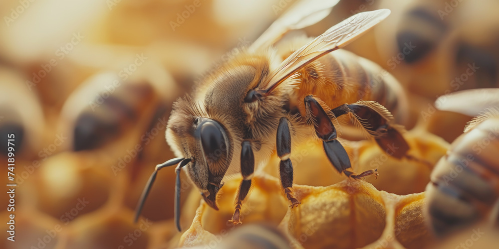 Bees - obrazy, fototapety, plakaty 