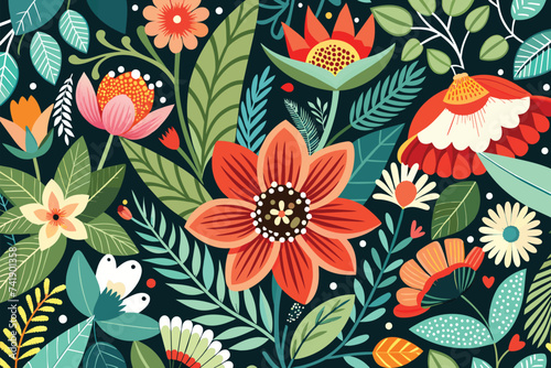 Captivating Floral Vector: A Modern, Colorful Flower Background Vector Offering Inspiring Design Elements