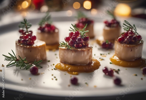 Foie gras goose liver traditional french starter for winter holidays celebration Cristmas appetizer
