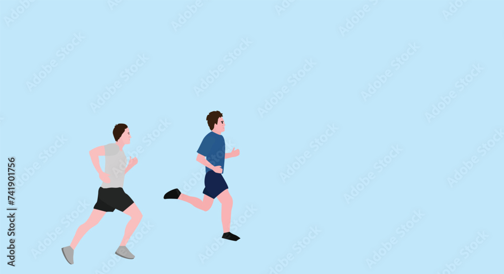 illustration of men running, jogging, exercising illustration of men running, jogging, exercising