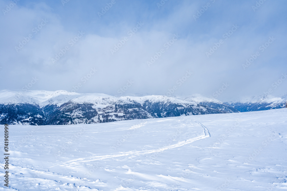 Winter landscape with snow covered Dolomites in Kronplatz, Italy Winter landscape with snow covered Dolomites in Kronplatz, Italy