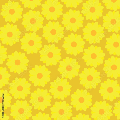 flower illustration on yellow background