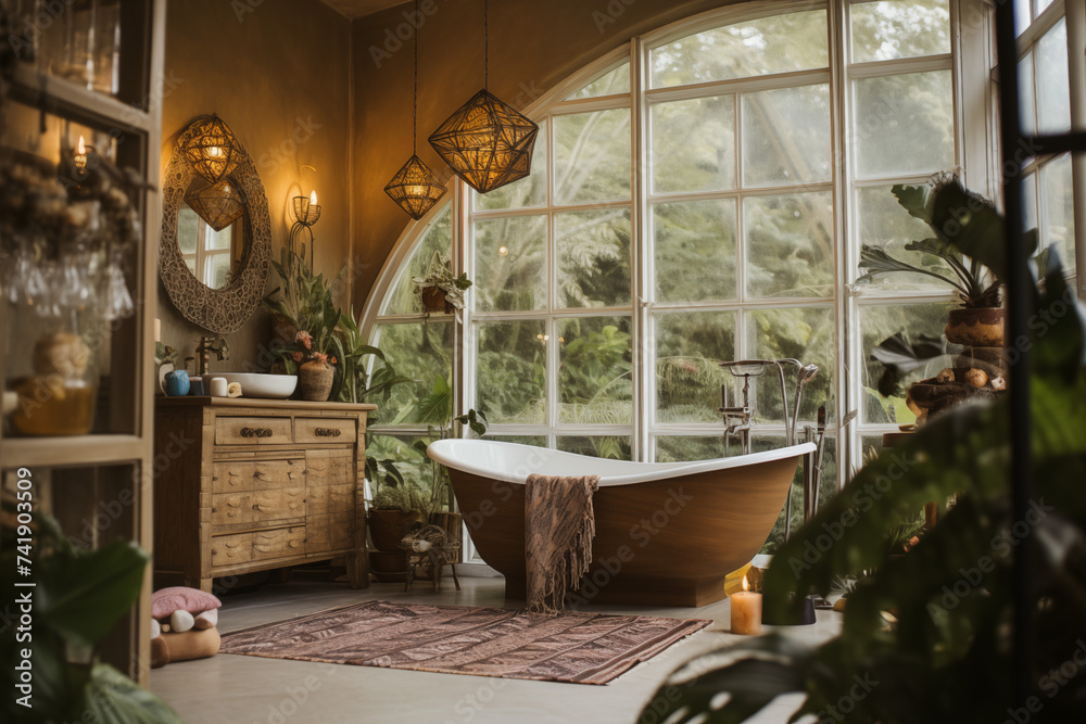 Beautiful modern rustic bathroom balance with nature Beautiful modern rustic bathroom balance with nature