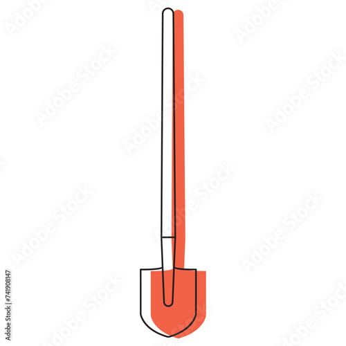 Colored gardening shovel icon Vector