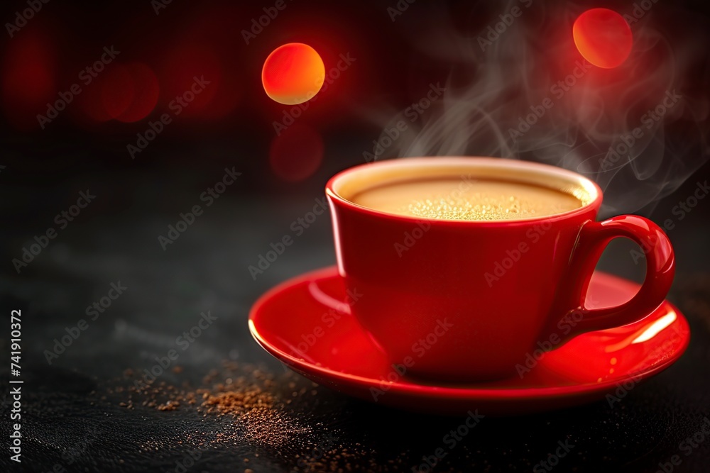 custom made wallpaper toronto digitalbright red coffee cup filled with steaming coffee