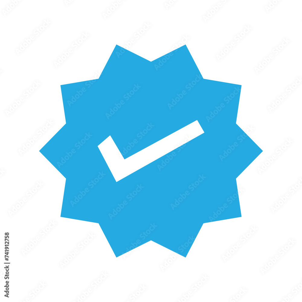 Blue tick - symbol of certification and verification on social media and social network. Verified and certified official account and profile. Vector illustration. Eps file 507. Blue tick - symbol of certification and verification on social media and social network. Verified and certified official account and profile. Vector illustration. Eps file 507.