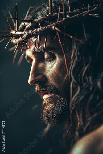 Obraz na płótnie Jesus Christ our father with a crown of thorns w salonie