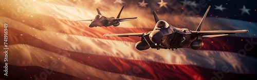 air force of the United States of America united in the fight, concept of attack photo