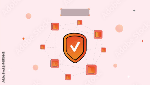 Tick shield security icon / Shield protection icon. Vector illustration.