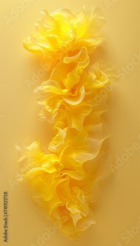 Spring blooms  lemon yellow lines form geometric patterns in abstract background evoking unfolding.