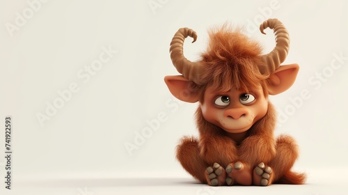 A charming 3D representation of a cute satyr, a half-human half-animal mythical creature. Perfect for adding a magical touch to your designs or projects.