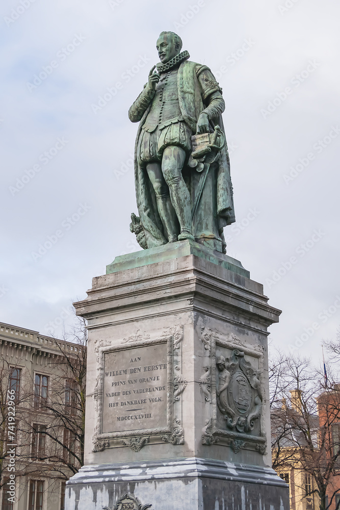 Statue of William I Prince of Orange (1845) on Het Plein. William, I known as William the Silent or William of Orange (Willem van Oranje). The Hague, (Den Haag), The Netherlands. Statue of William I Prince of Orange (1845) on Het Plein. William, I known as William the Silent or William of Orange (Willem van Oranje). The Hague, (Den Haag), The Netherlands.