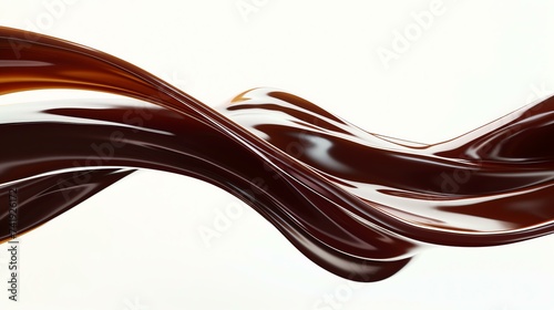 Indulge in the mesmerizing beauty of a luxurious, velvety chocolate swirl gently cascading against a pristine white backdrop. Let your senses be captivated by the smooth flow and rich decade photo