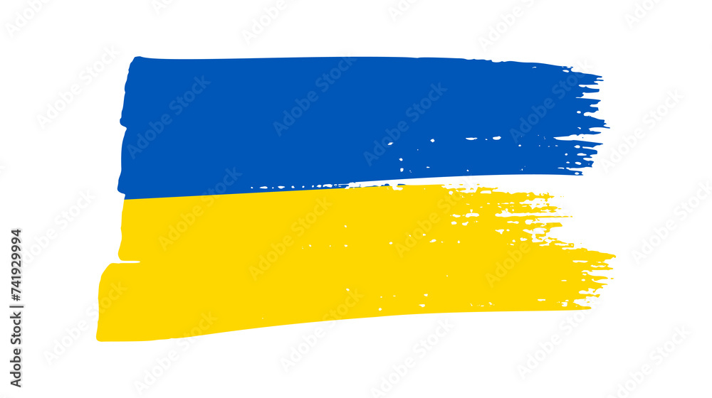 Obraz premium Ukrainian national flag in grunge style