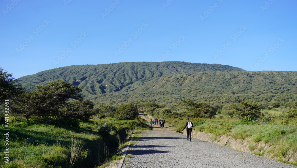 hiking in the mountain