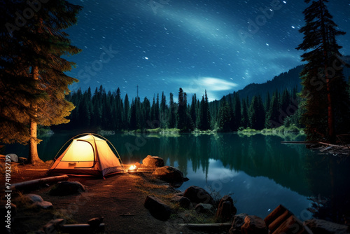 camping at night