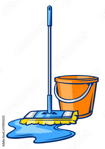 Housekeeping cleaning illustration. Background for service and advertising.