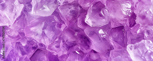 Purple pink crystals, closeup macro detail - abstract crystalline background. Generative AI