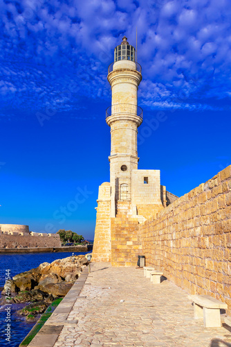 Chania, Greece: Old Venetian lighthouse in Chania, Crete, Greece