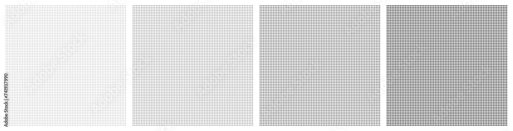 GRIS TRAMÉ UNIFORME VECTORIEL. Trames monochromes par points parfaitement ronds. 5402 points par carré