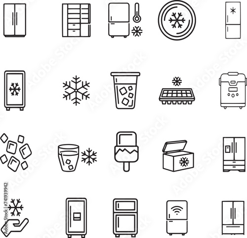 Fridge icons set photo