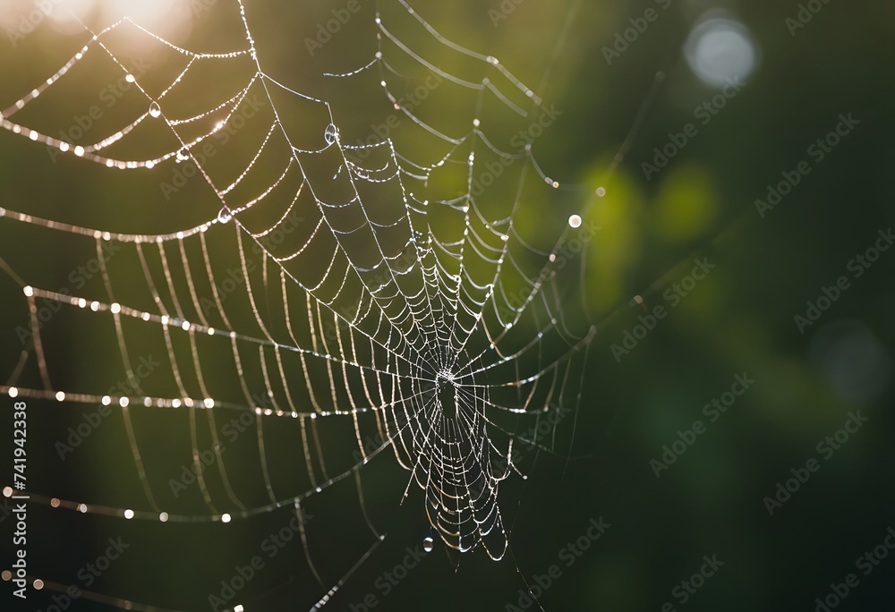 A close-up image of a spider web. Perfect for illustrating the delicate beauty of nature.