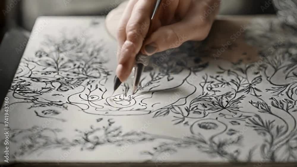 An artist's hand skillfully sketches a fantastical creature, seamlessly transforming it into various captivating shapes. An artist's hand skillfully sketches a fantastical creature, seamlessly transforming it into various captivating shapes.