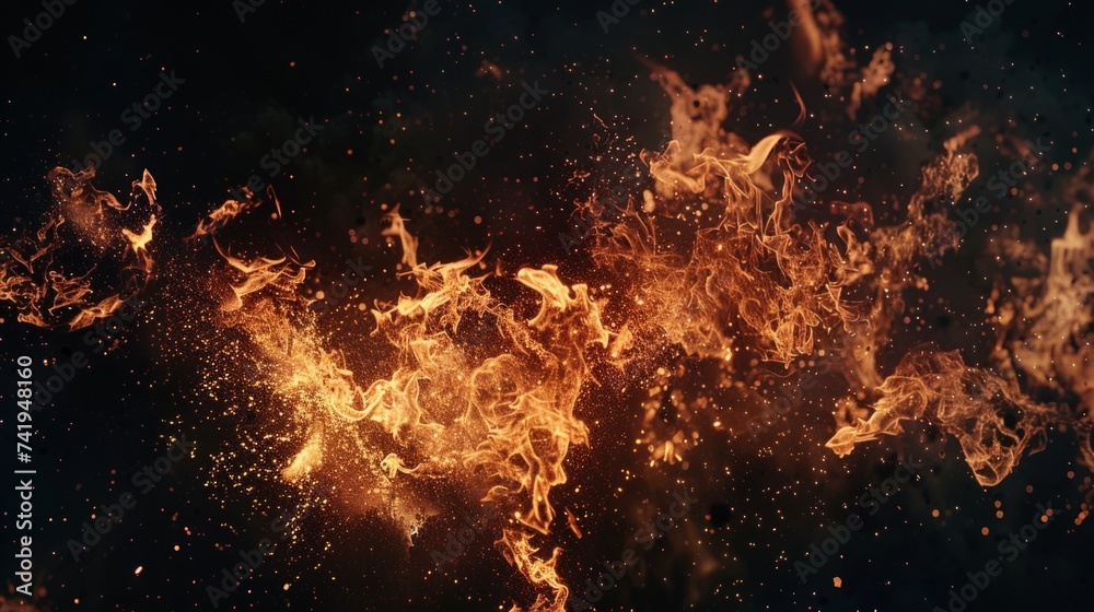 intense flames background generative ai