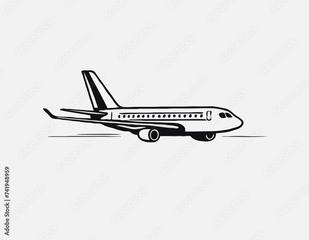 Airplane icon. Plane flight pictogram. Transport, symbol travel Airplane icon. Plane flight pictogram. Transport, symbol travel