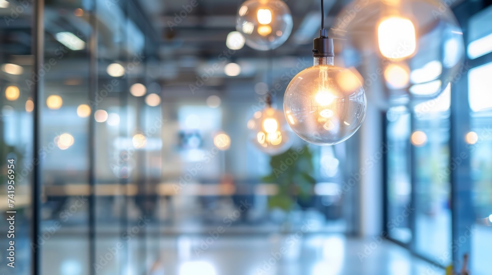 office with lamps, modern style, out of focus generative ai office with lamps, modern style, out of focus generative ai