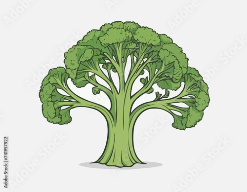 Fresh broccoli, vector illustration. hand drawing sketch