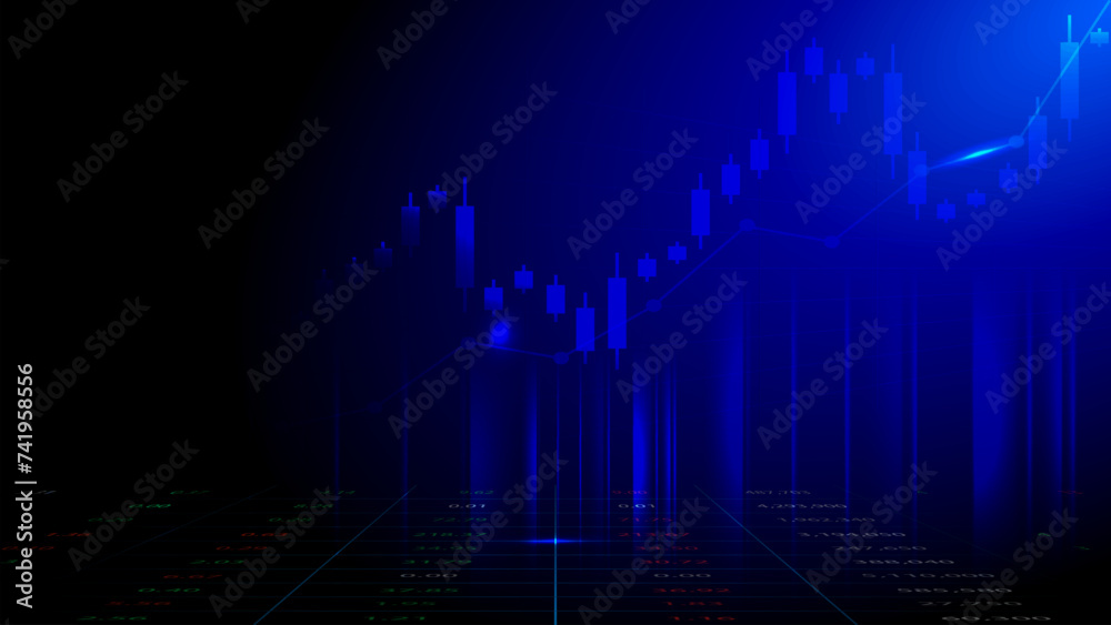 Naklejka premium Stock market or forex trading investment graph in graphic design concept.
