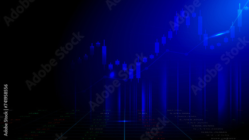 Stock market or forex trading investment graph in graphic design concept.