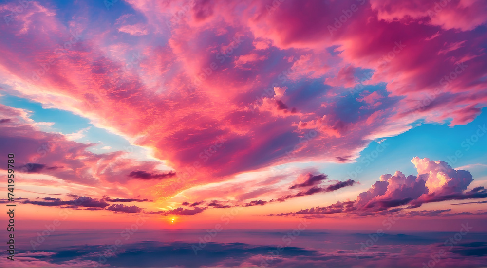 sunset sky and clouds for replacement and web banner