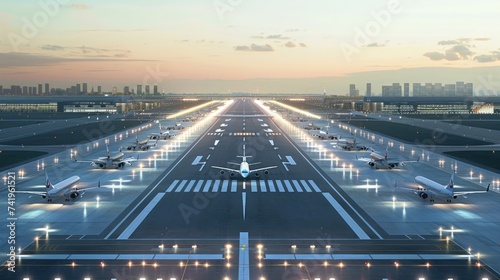 airport runway generative ai photo